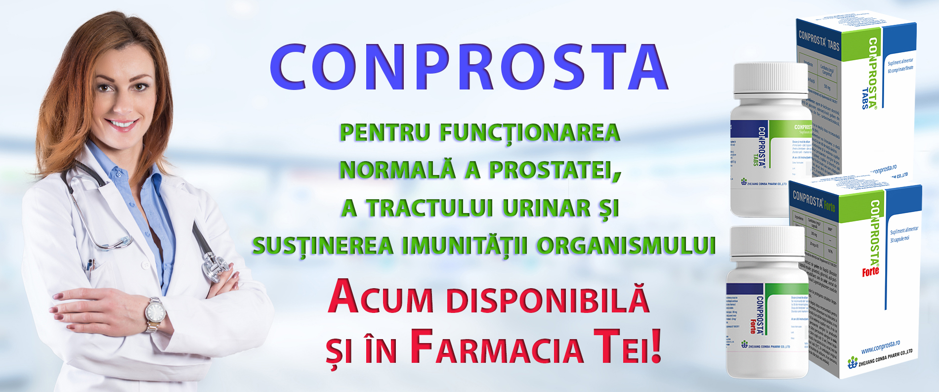 Conprosta – funcționarea normală a prostatei și a tractului urinar, disponibilă în Farmaciile Tei