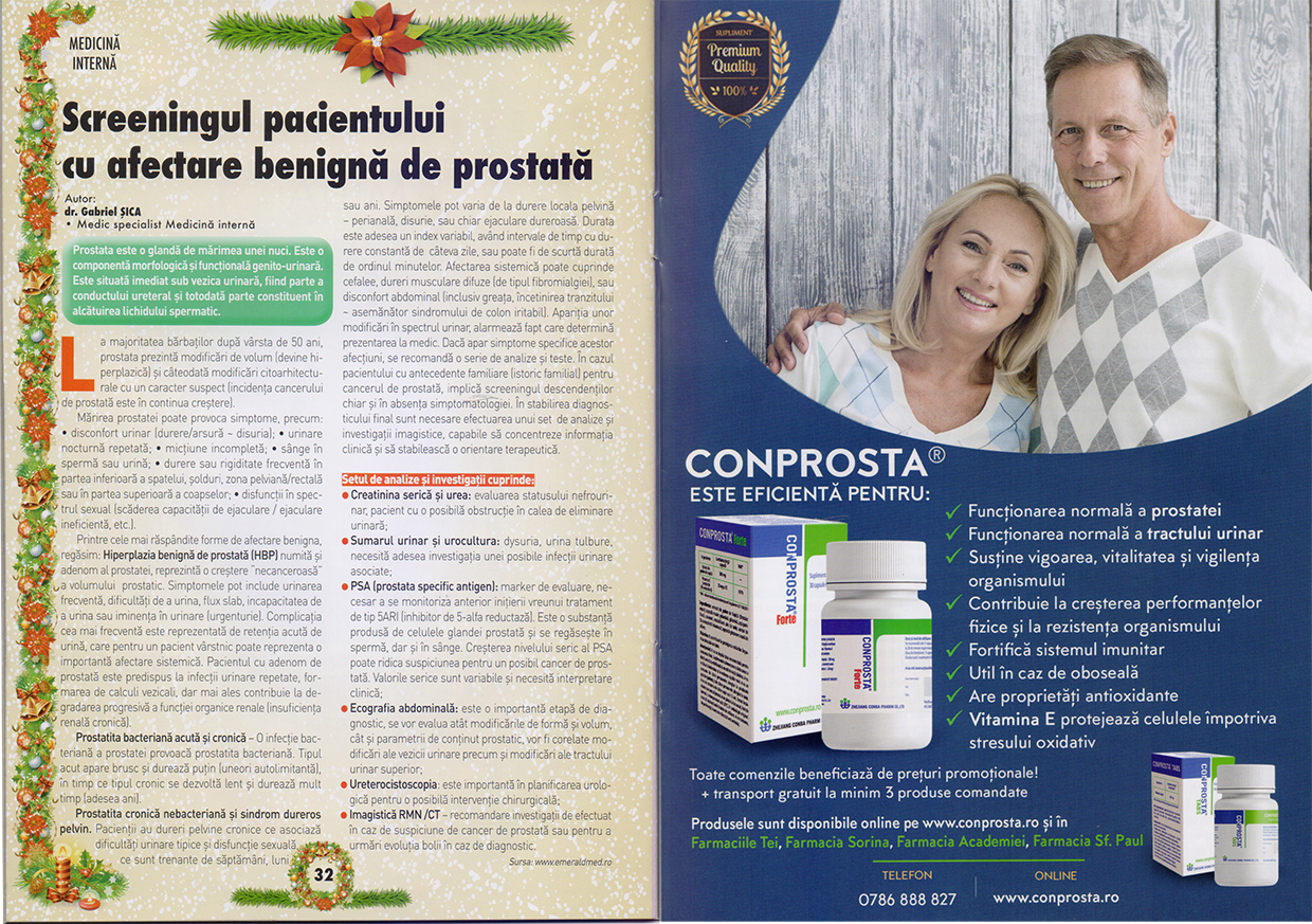 Jurnal de sănătate: beneficiile Conprosta pentru prostată și tractul urinar